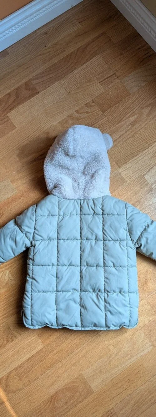 Jessica Simpson Cozy Hooded Puffer Jacket in Light Sage T2